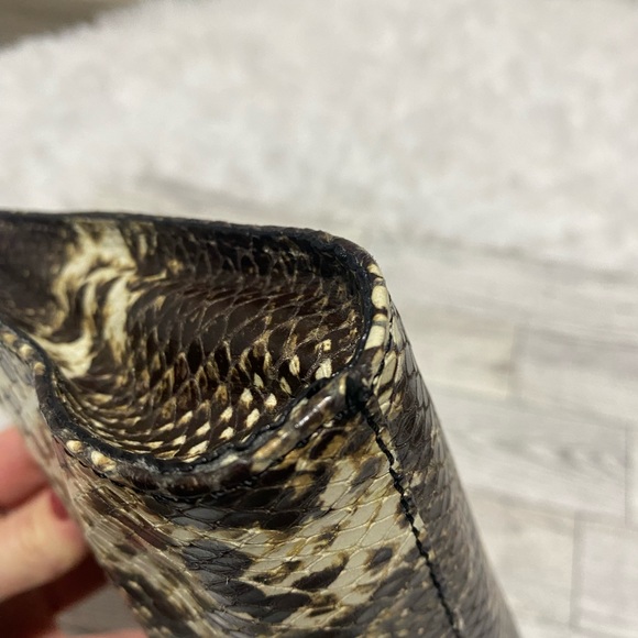 Vintage Brahmin Python Snakeskin Wristlet Clutch Bag - Picture 10 of 14